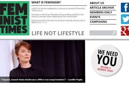 Membership model fails for website Feminist Times which closes after a year